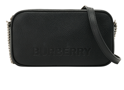 Long Camera Bag, &pound;390, Handbags, Black, Leather, Front view